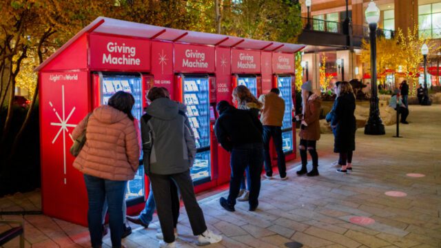 Giving vending machines fundraiser idea activation