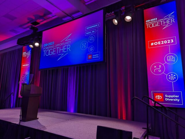 live event AV with LED Walls and audio equipment