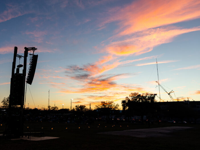 AV speakers in outdoor setting for event